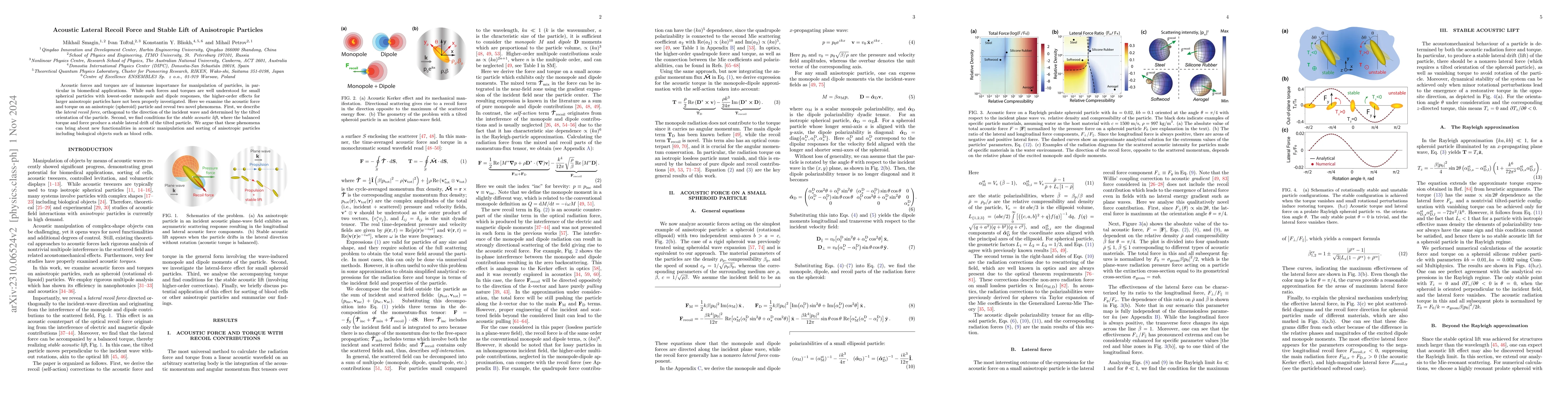 Thumbnail for Acoustic Lateral Recoil Force and Stable Lift of Anisotropic Particles
