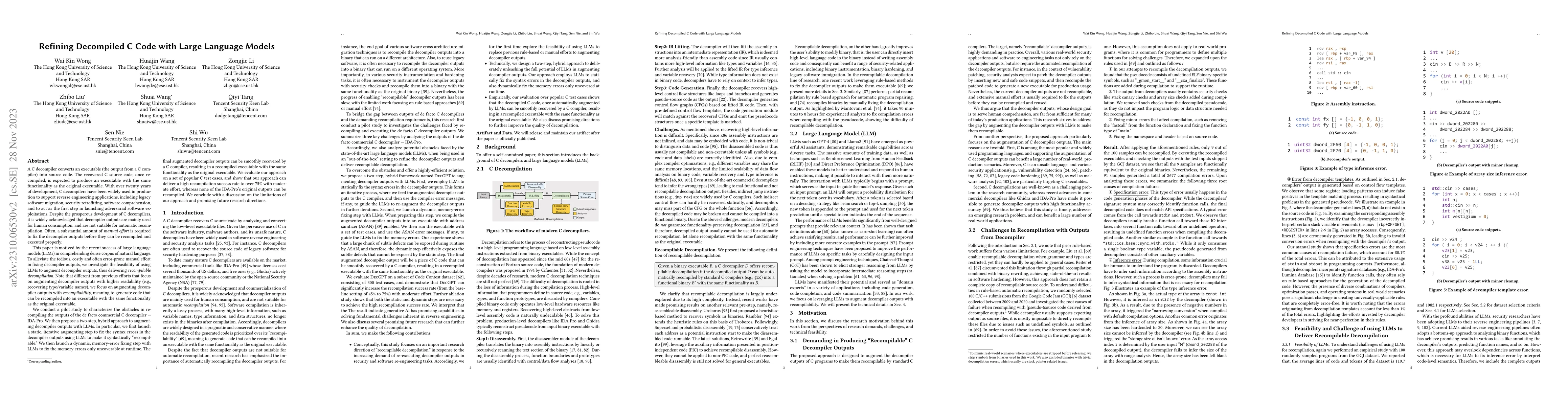Thumbnail for Refining Decompiled C Code with Large Language Models