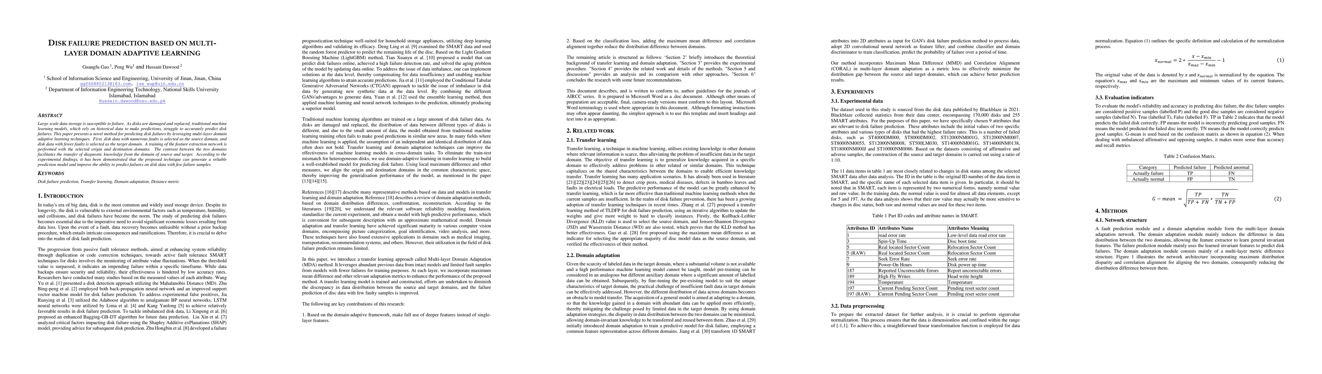 Thumbnail for Disk failure prediction based on multi-layer domain adaptive learning