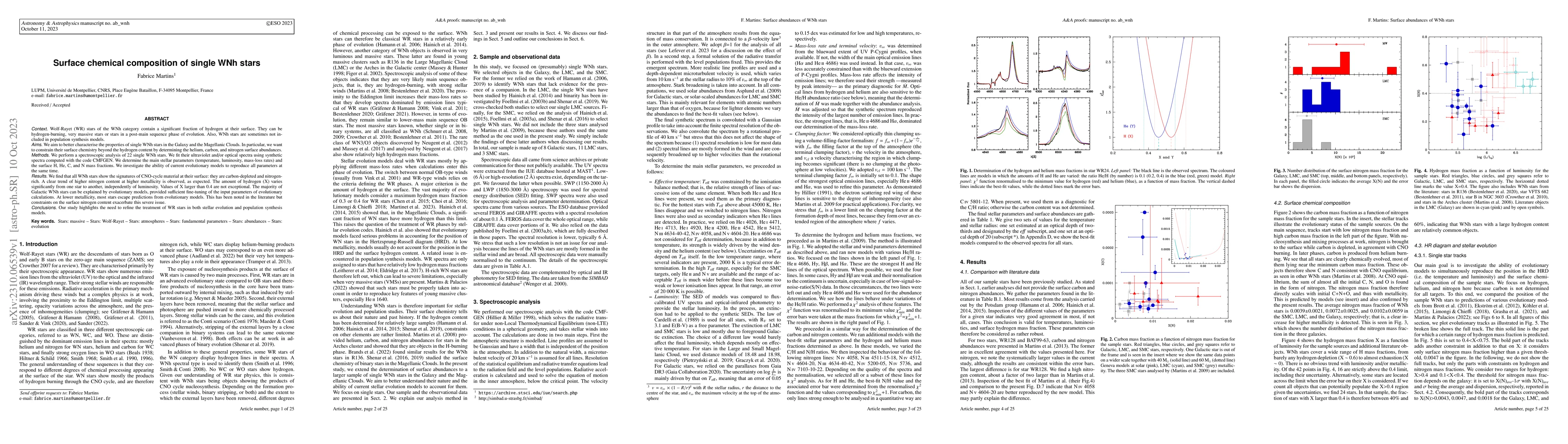 Thumbnail for Surface chemical composition of single WNh stars