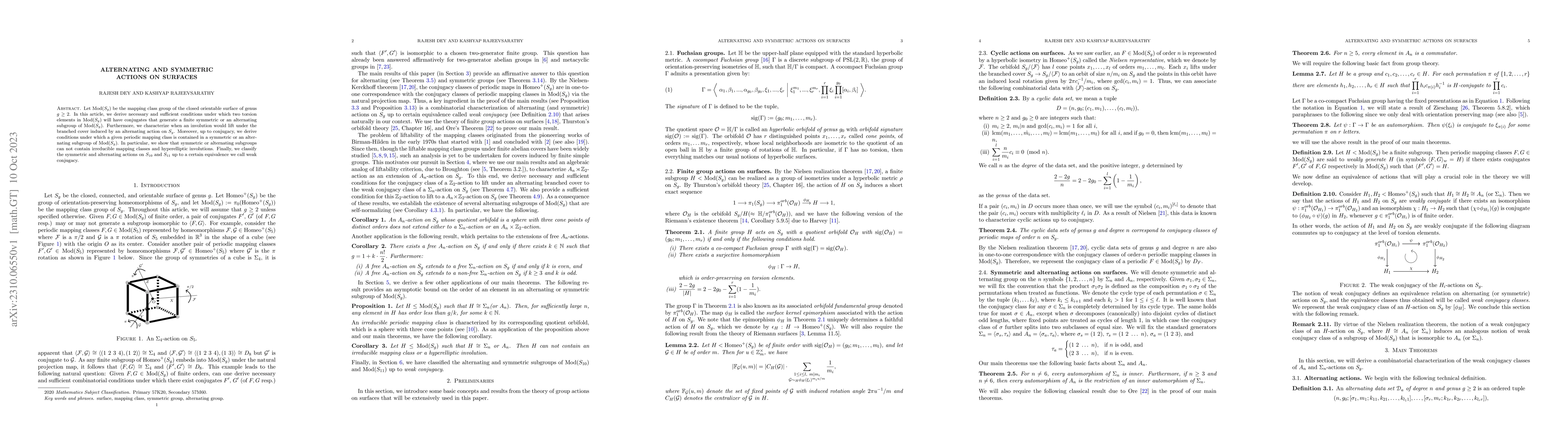 Thumbnail for Alternating and symmetric actions on surfaces