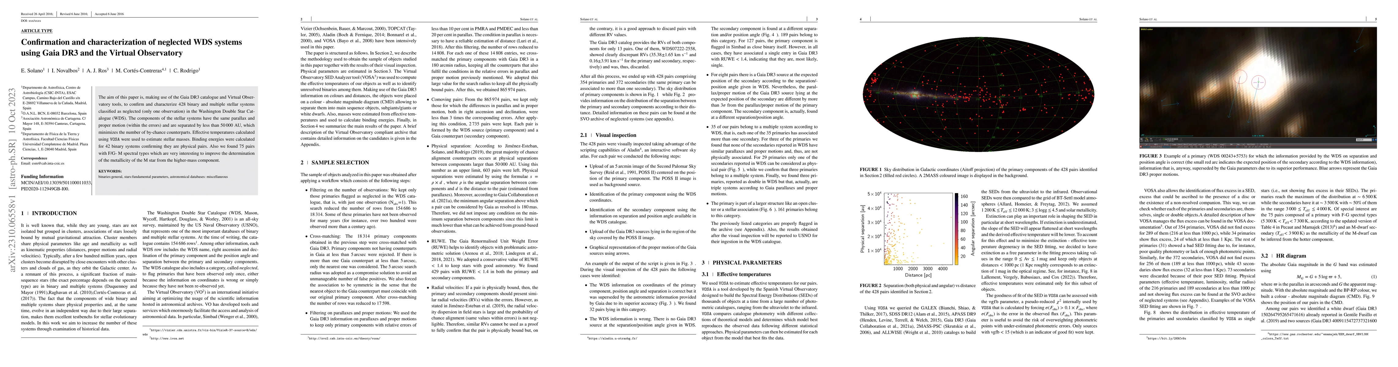 Thumbnail for Confirmation and characterization of neglected WDS systems using Gaia
  DR3 and the Virtual Observatory