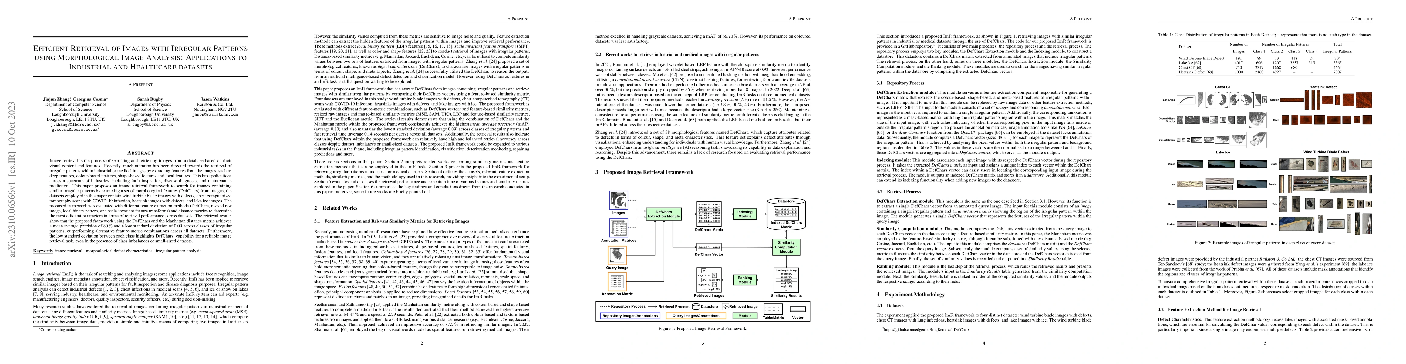 Thumbnail for Efficient Retrieval of Images with Irregular Patterns using
  Morphological Image Analysis: Applications to Industrial and Healthcare
  datasets