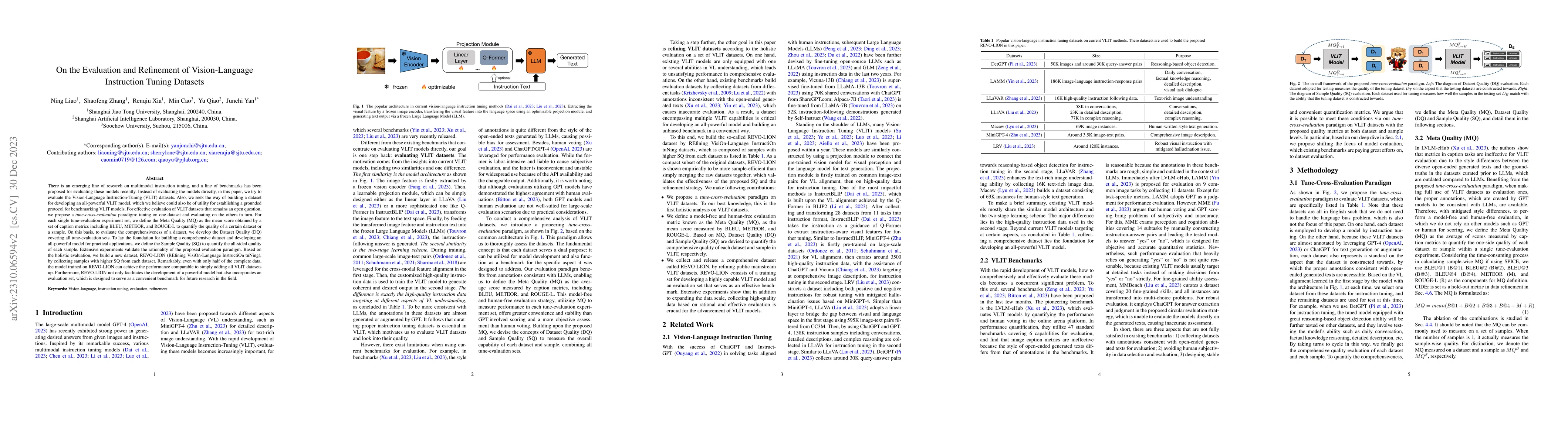 Thumbnail for On the Evaluation and Refinement of Vision-Language Instruction Tuning
  Datasets