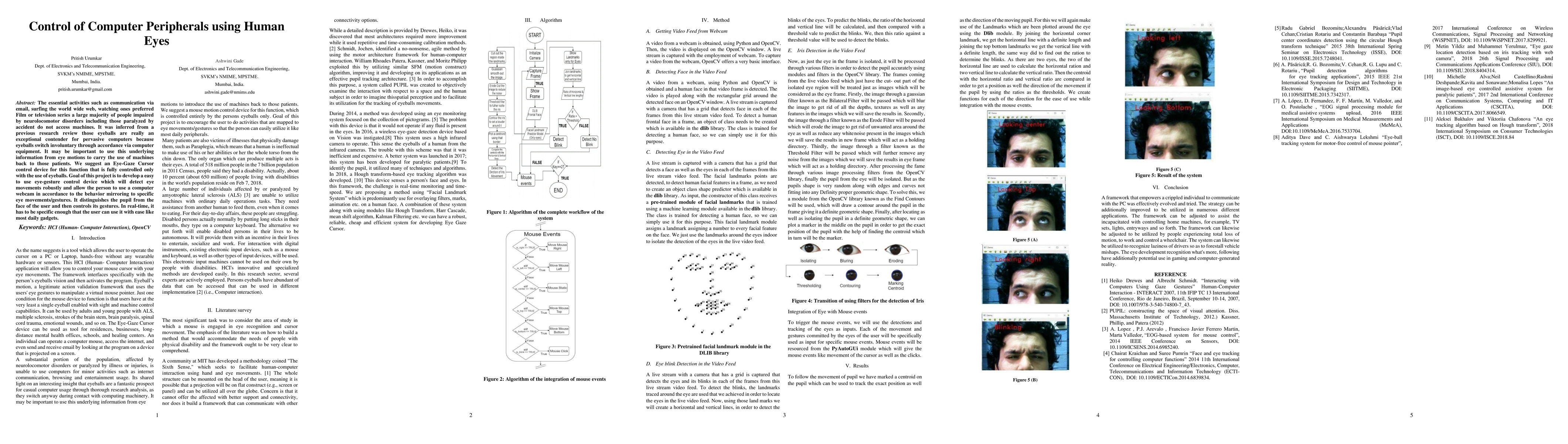 Thumbnail for Control of Computer Peripherals using Human Eyes