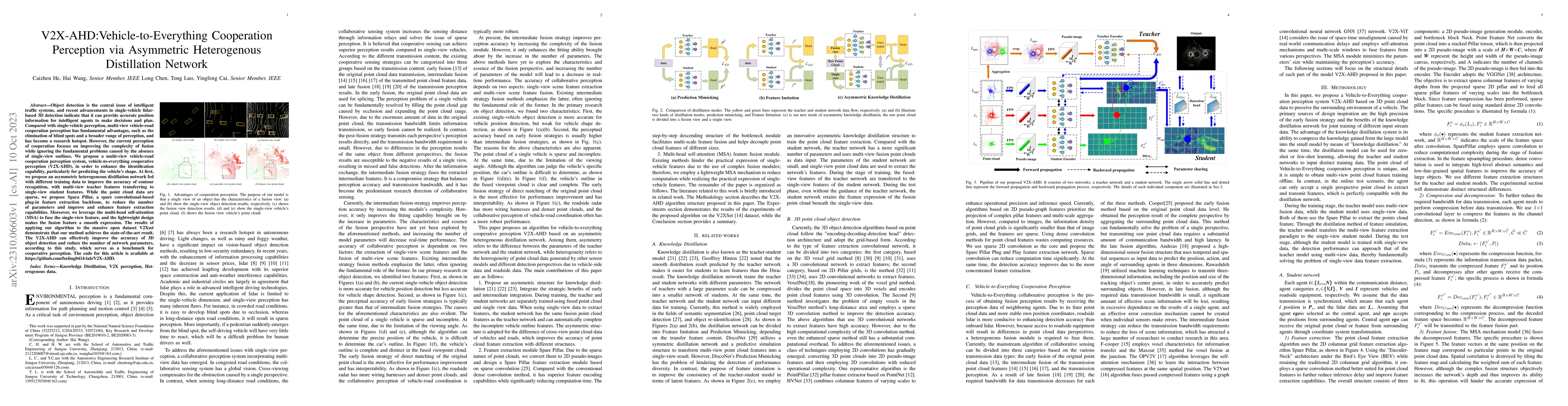 Thumbnail for V2X-AHD:Vehicle-to-Everything Cooperation Perception via Asymmetric
  Heterogenous Distillation Network