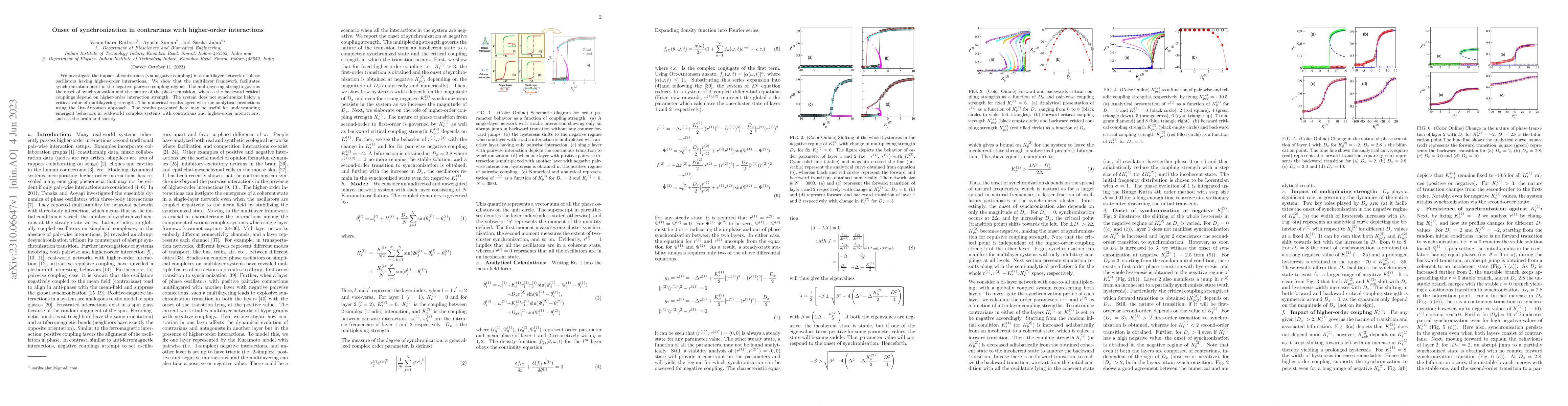 Thumbnail for Onset of synchronization in contrarians with higher-order interactions