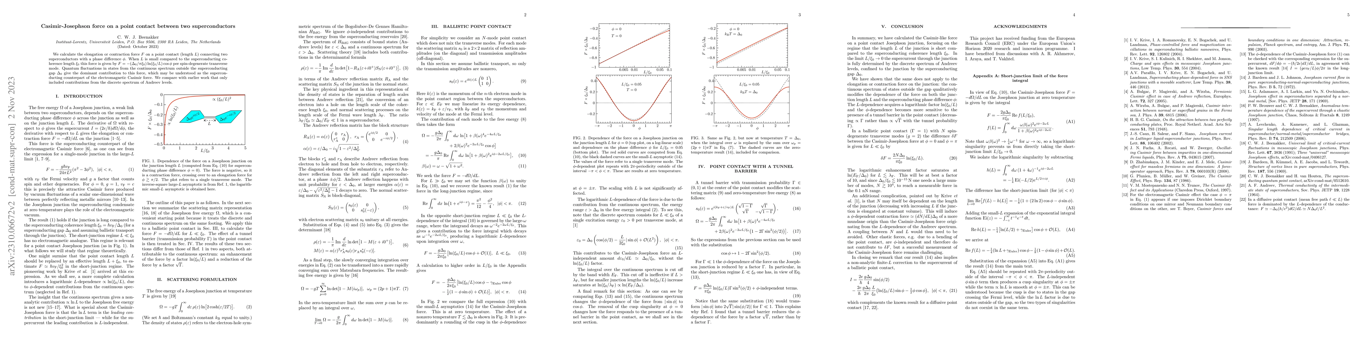 Thumbnail for Casimir-Josephson force on a point contact between two superconductors