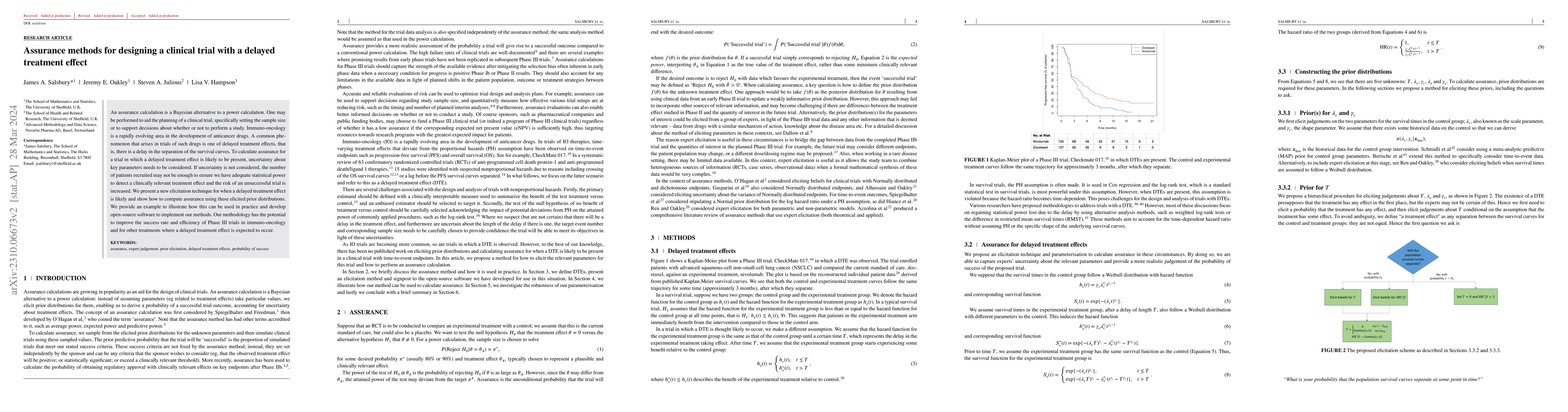 Thumbnail for Assurance Methods for designing a clinical trial with a delayed
  treatment effect