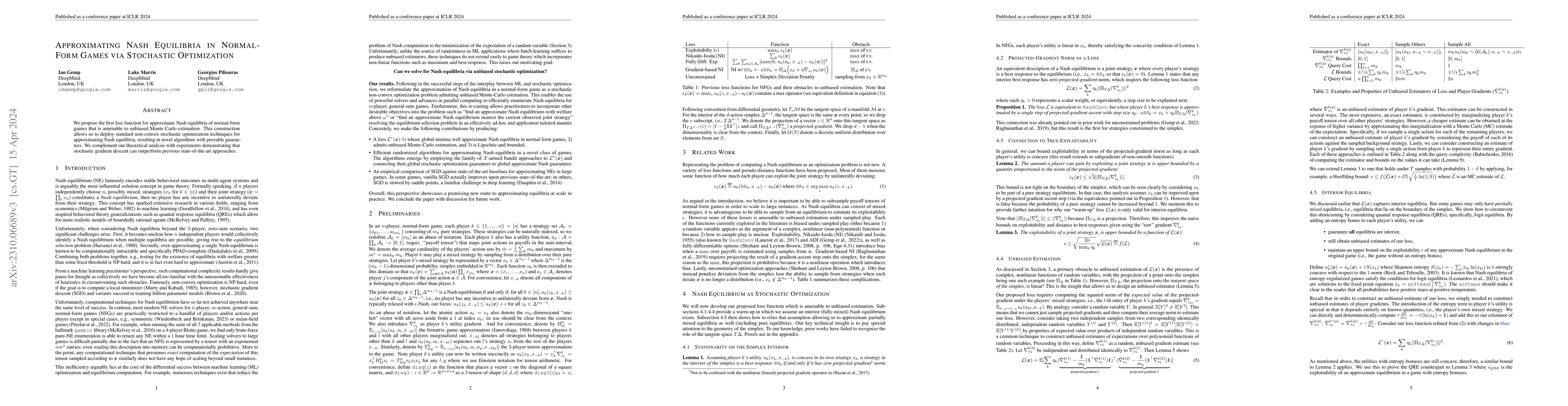 Thumbnail for Approximating Nash Equilibria in Normal-Form Games via Stochastic
  Optimization