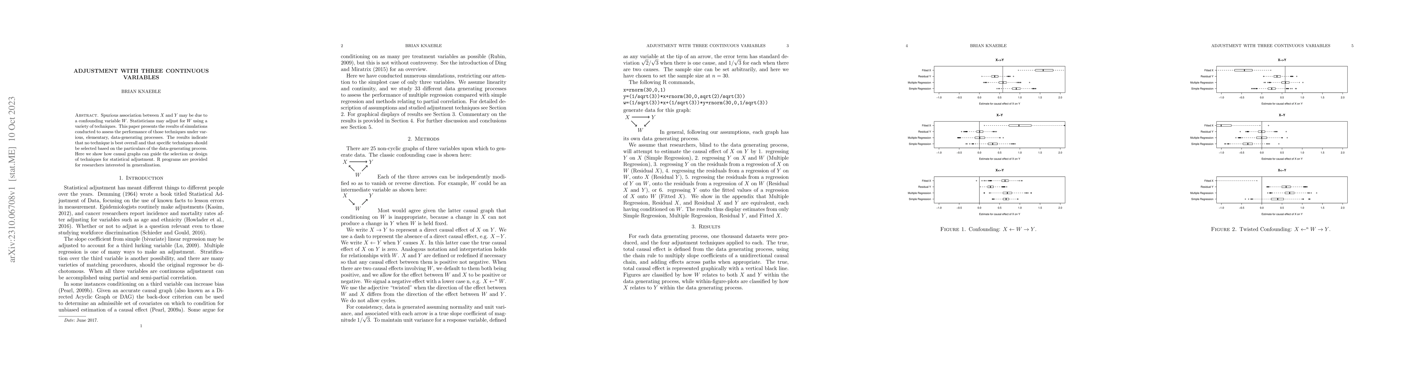 Thumbnail for Adjustment with Three Continuous Variables