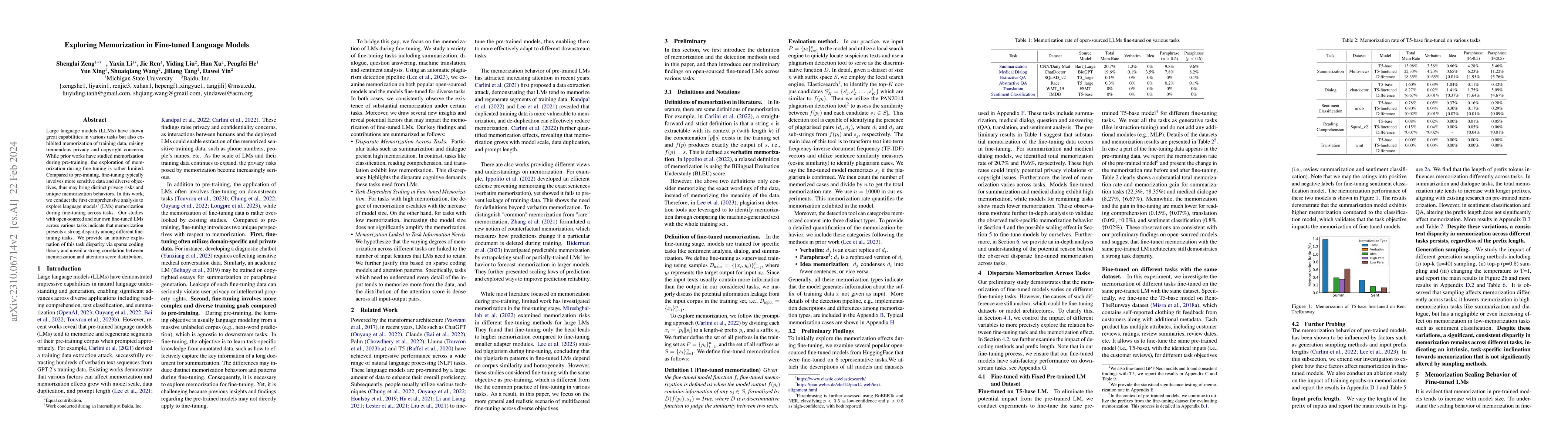 Thumbnail for Exploring Memorization in Fine-tuned Language Models