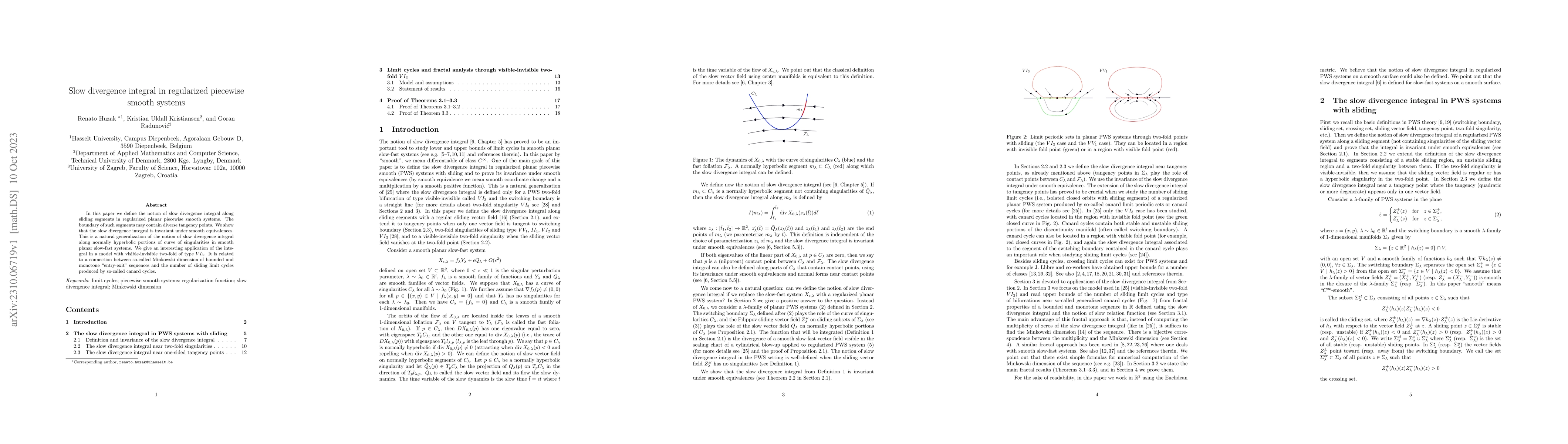 Thumbnail for Slow divergence integral in regularized piecewise smooth systems