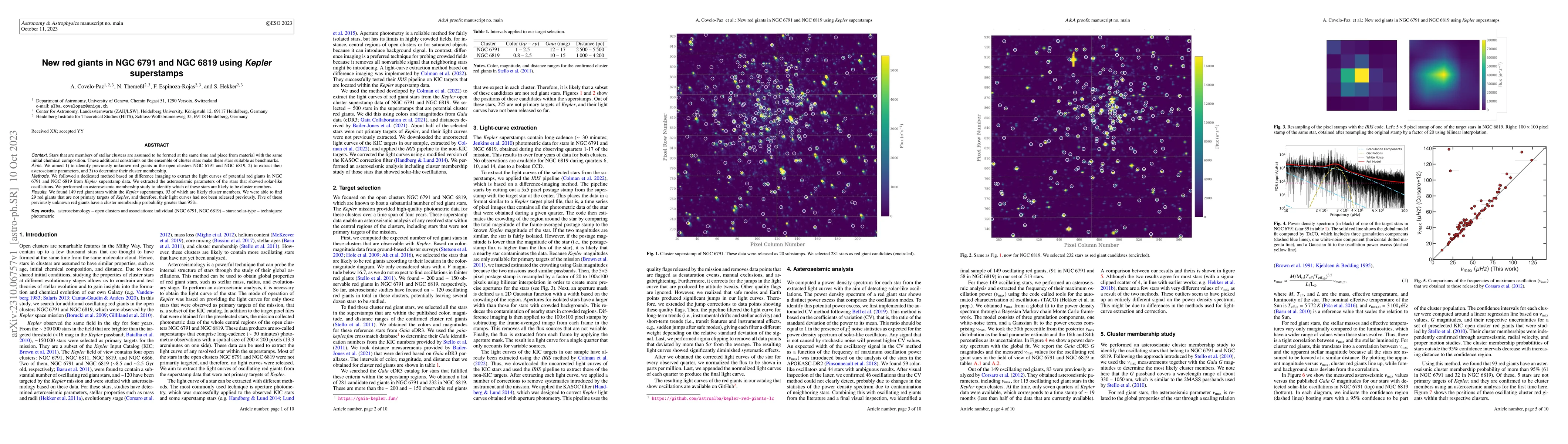 Thumbnail for New red giants in NGC 6791 and NGC 6819 using Kepler superstamps