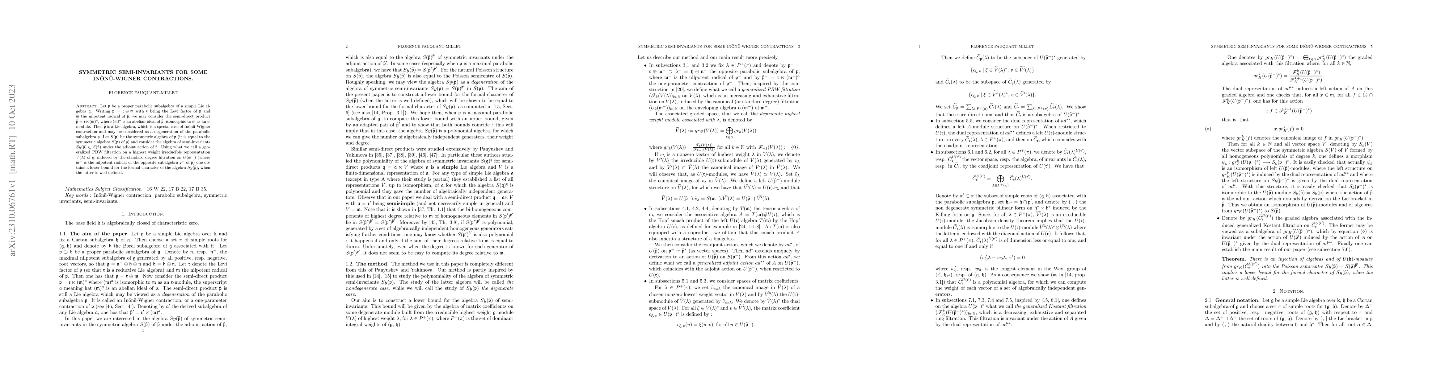Thumbnail for Symmetric Semi-invariants for some Inonu-Wigner contractions