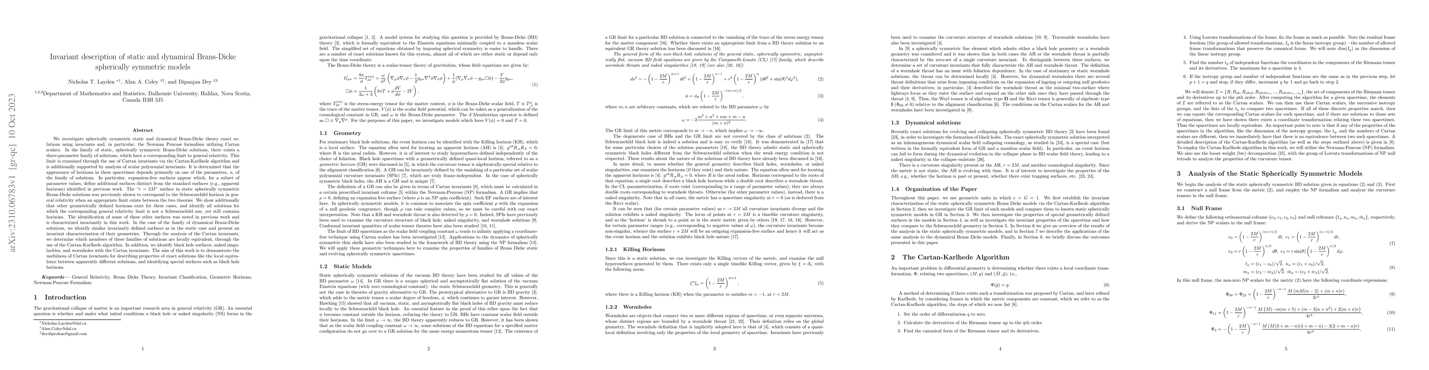 Thumbnail for Invariant description of static and dynamical Brans-Dicke spherically
  symmetric models