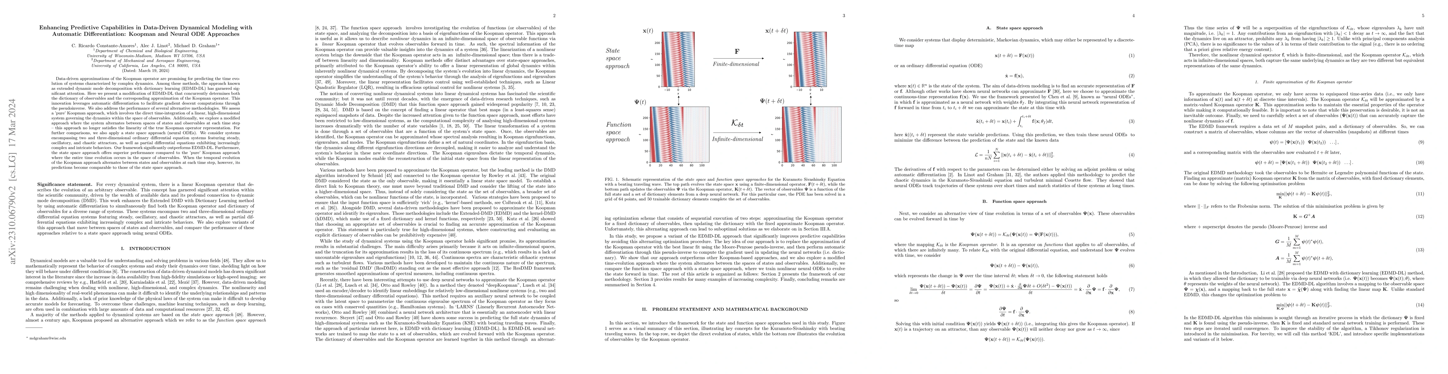 Thumbnail for Enhancing Predictive Capabilities in Data-Driven Dynamical Modeling with
  Automatic Differentiation: Koopman and Neural ODE Approaches