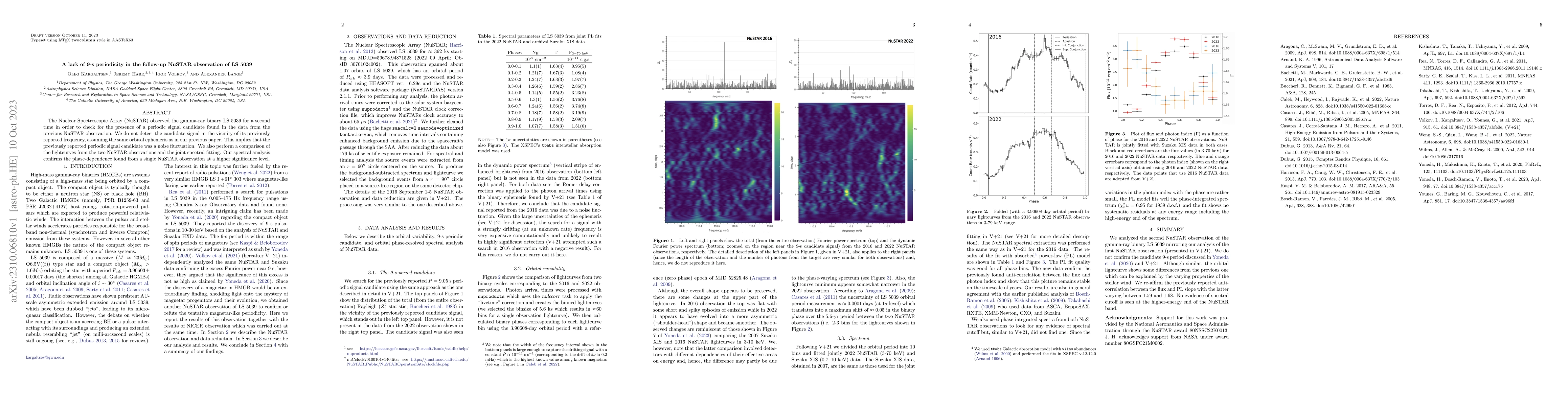 Thumbnail for A lack of 9-s periodicity in the follow-up NuSTAR observation of LS 5039