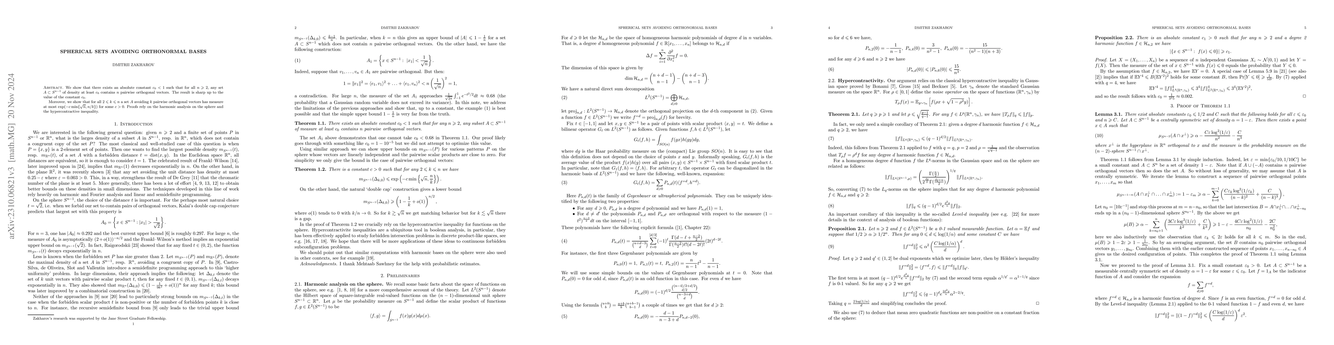 Thumbnail for Spherical sets avoiding orthogonal bases