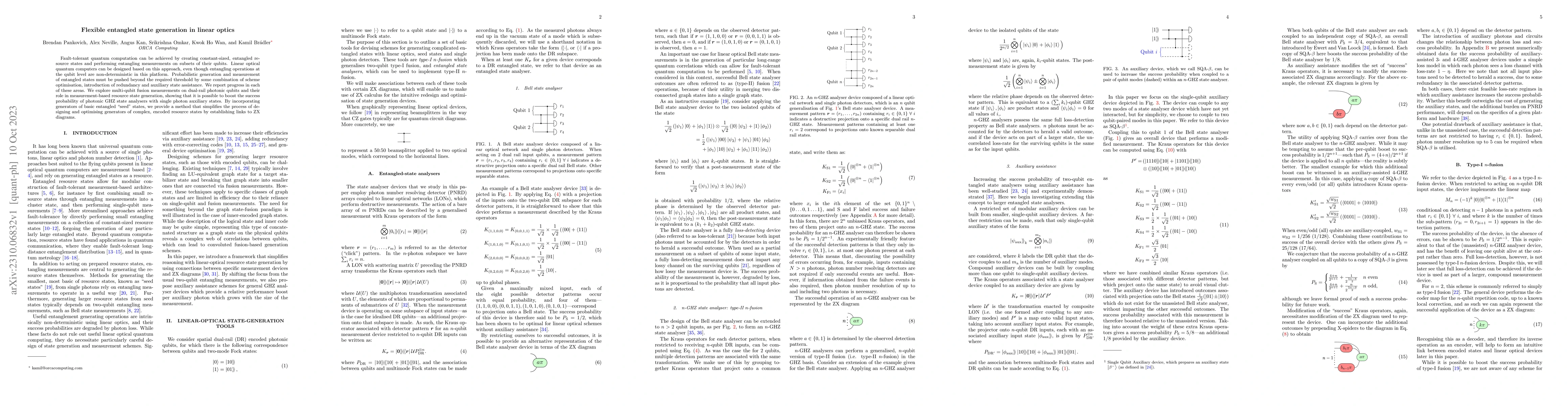 Thumbnail for Flexible entangled state generation in linear optics