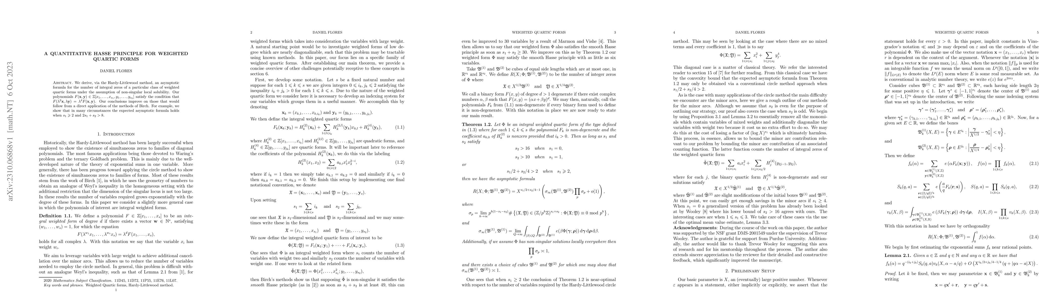 Thumbnail for A Quantitative Hasse Principle for Weighted Quartic Forms