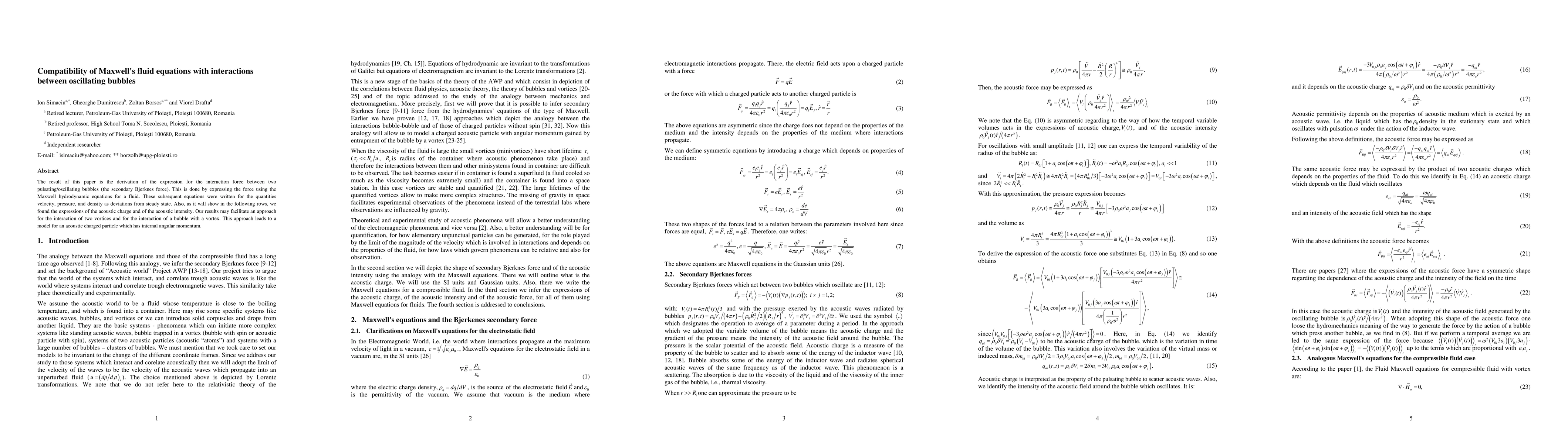 Thumbnail for Compatibility of Maxwell's fluid equations with interactions between
  oscillating bubbles