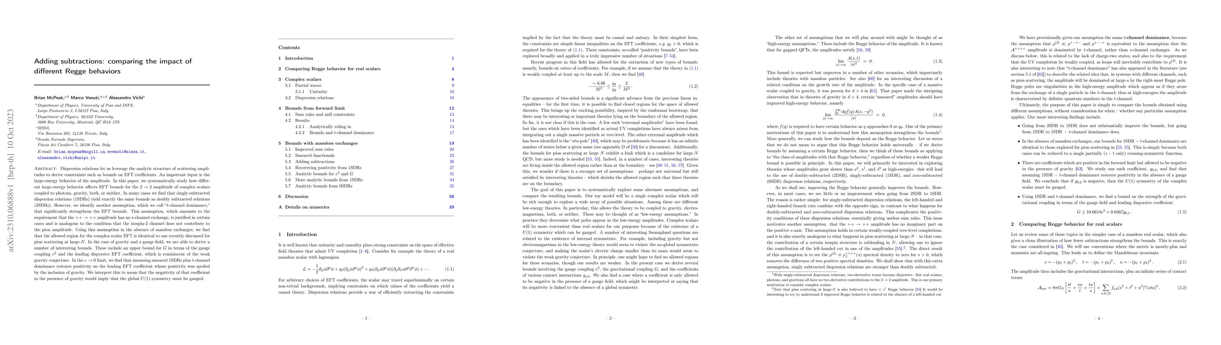 Thumbnail for Adding subtractions: comparing the impact of different Regge behaviors