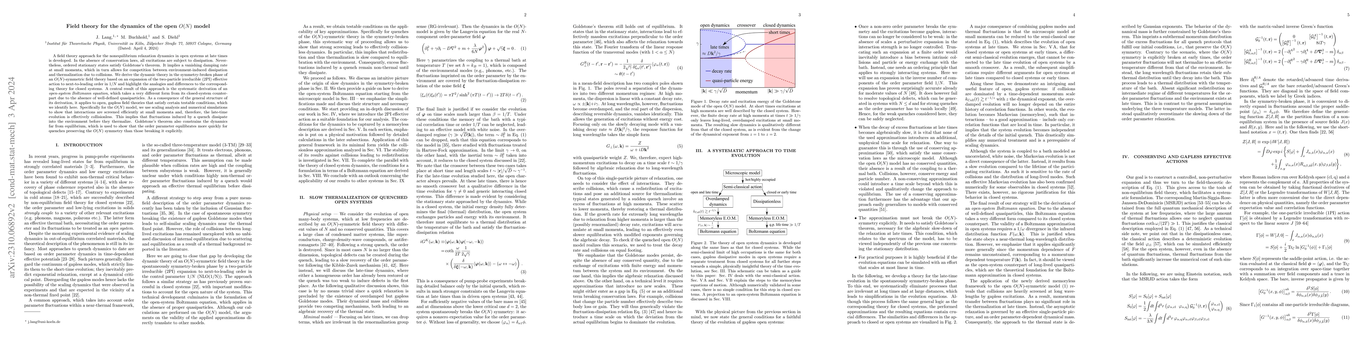 Thumbnail for Field theory for the dynamics of the open $O(N)$ model