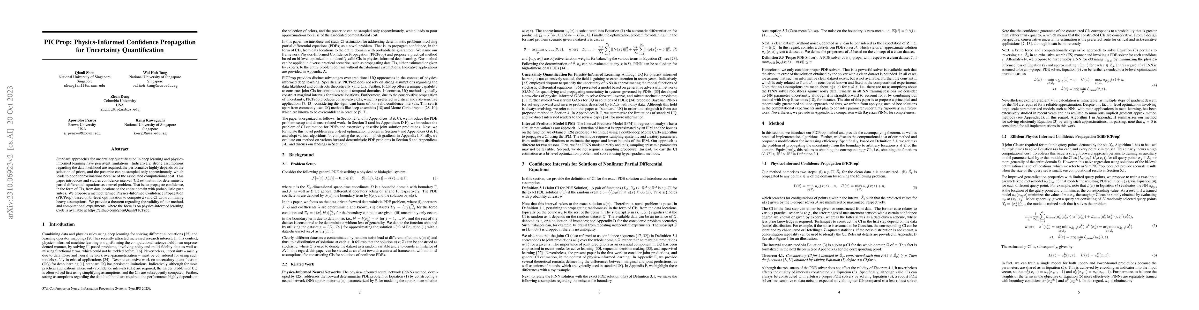 Thumbnail for PICProp: Physics-Informed Confidence Propagation for Uncertainty
  Quantification