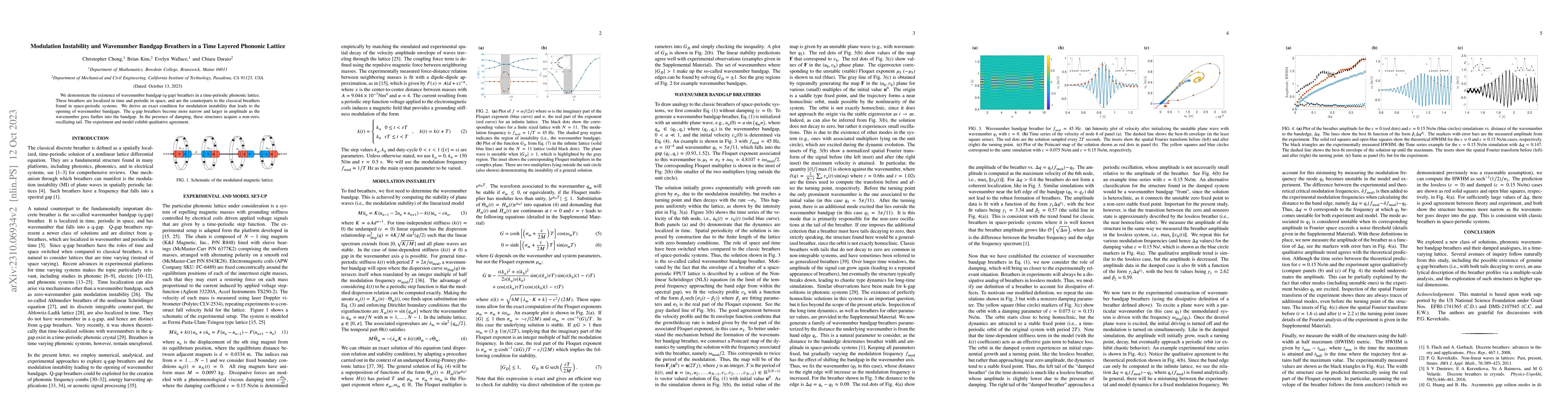 Thumbnail for Modulation Instability and Wavenumber Bandgap Breathers in a Time
  Layered Phononic Lattice