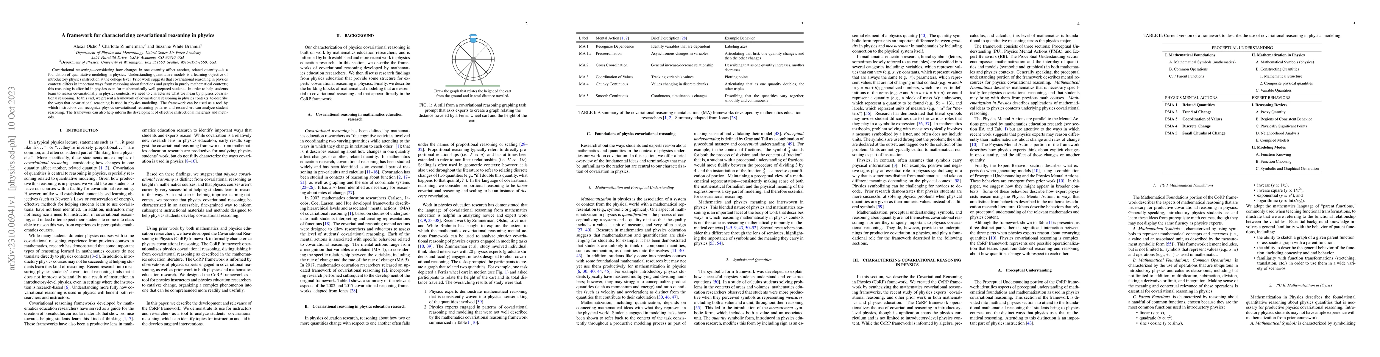 Thumbnail for A framework for characterizing covariational reasoning in physics