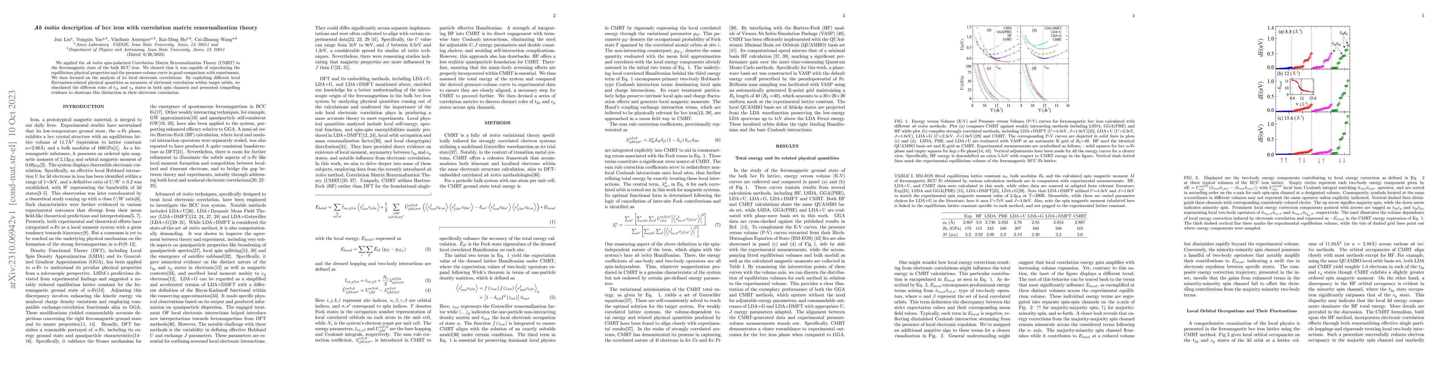 Thumbnail for Ab initio description of bcc iron with correlation matrix
  renormalization theory