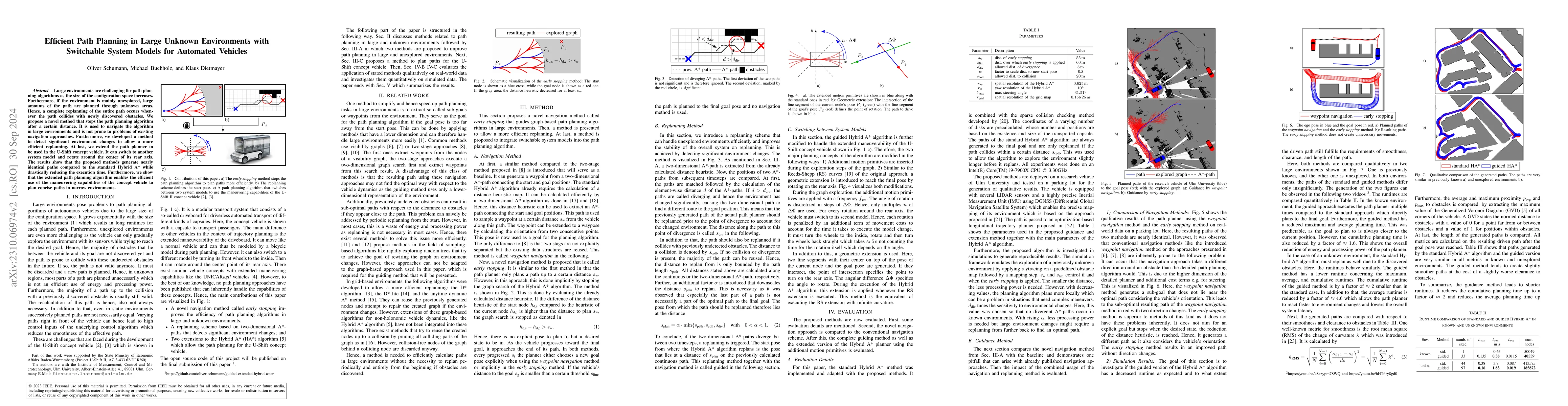 Thumbnail for Efficient Path Planning in Large Unknown Environments with Switchable
  System Models for Automated Vehicles