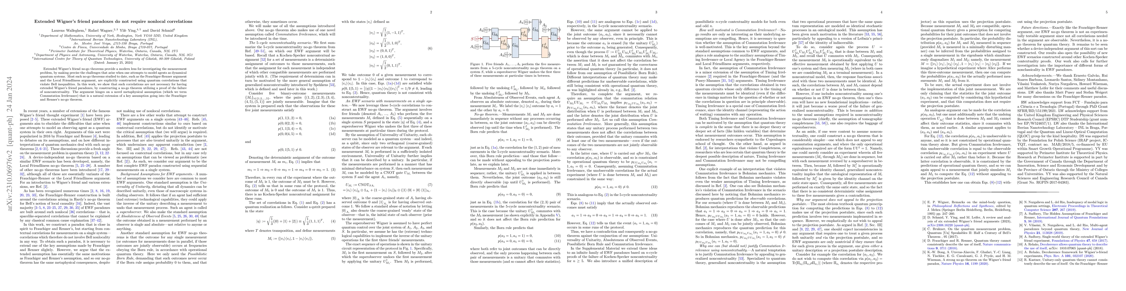 Thumbnail for Extended Wigner's friend paradoxes do not require nonlocal correlations