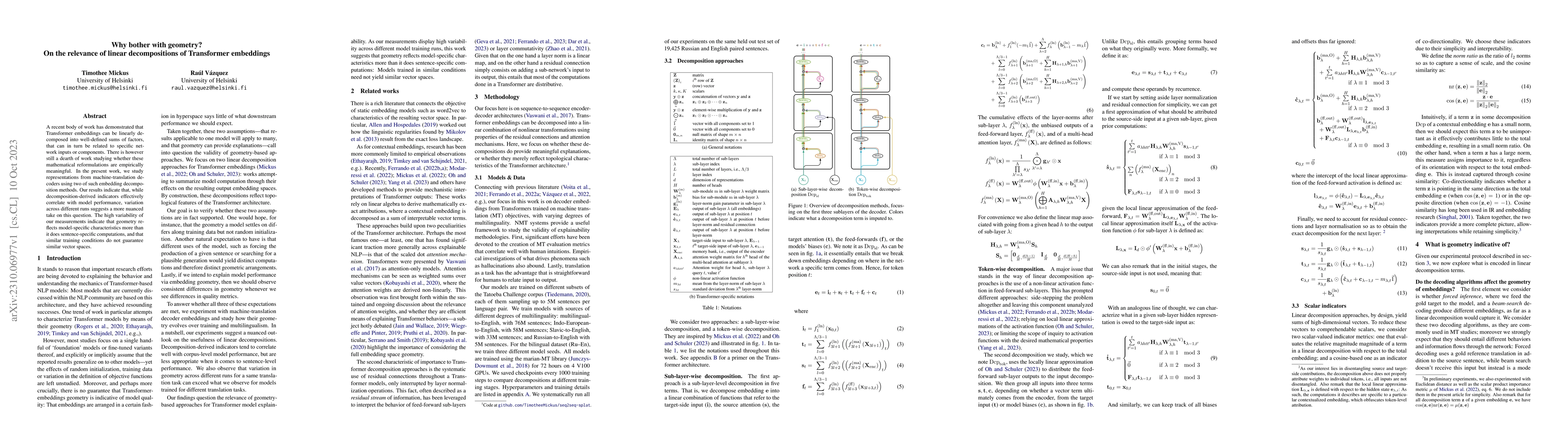 Thumbnail for Why bother with geometry? On the relevance of linear decompositions of
  Transformer embeddings