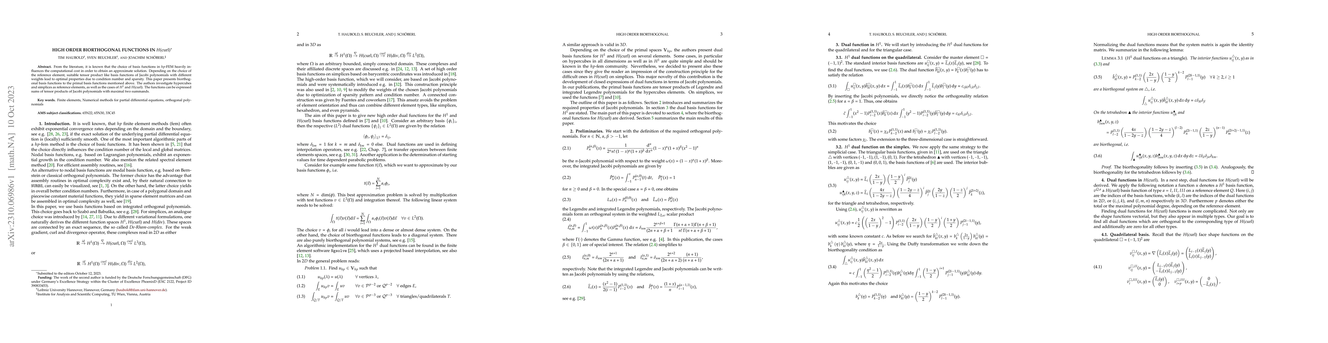 Thumbnail for High order biorthogonal functions in H(Curl)