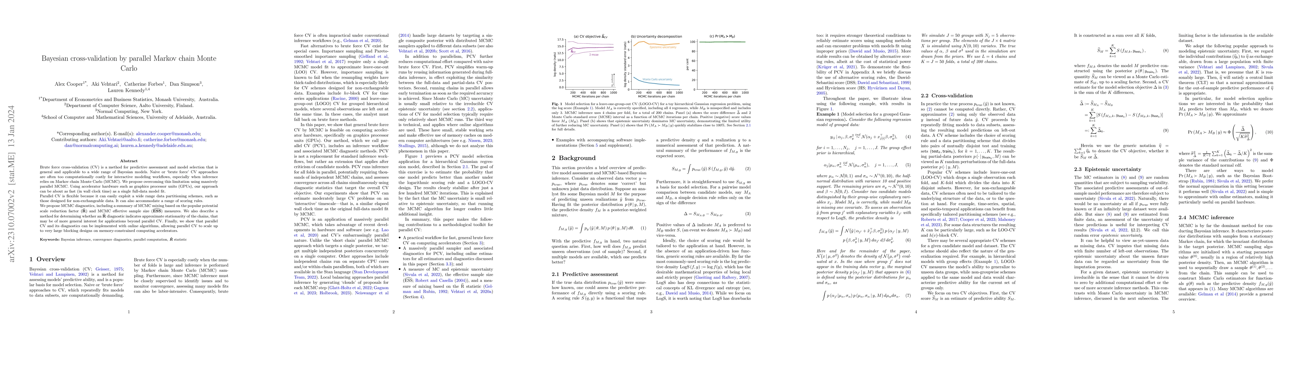 Thumbnail for Bayesian cross-validation by parallel Markov Chain Monte Carlo