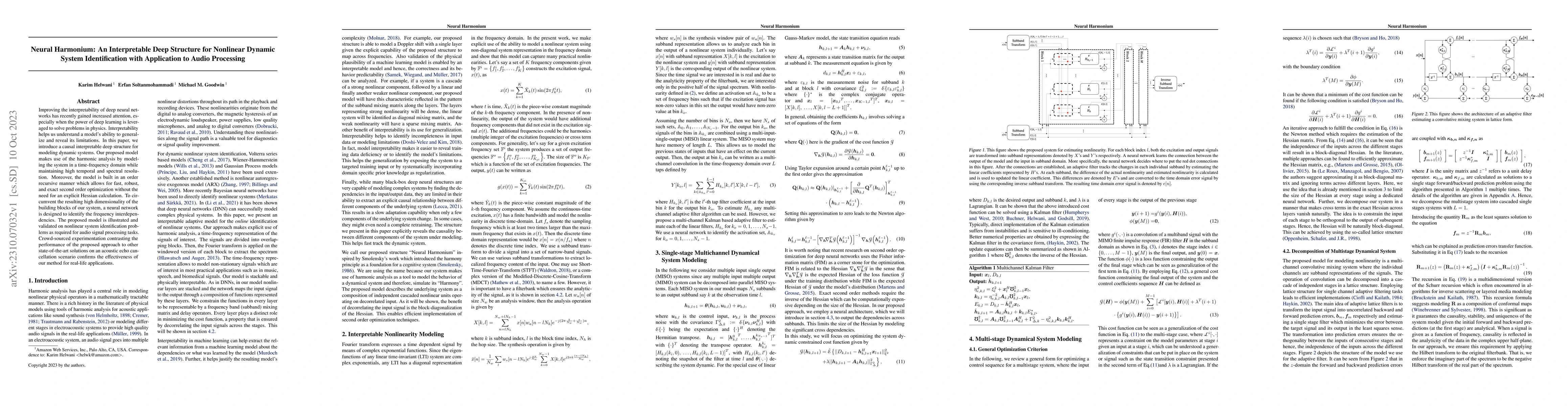 Thumbnail for Neural Harmonium: An Interpretable Deep Structure for Nonlinear Dynamic
  System Identification with Application to Audio Processing