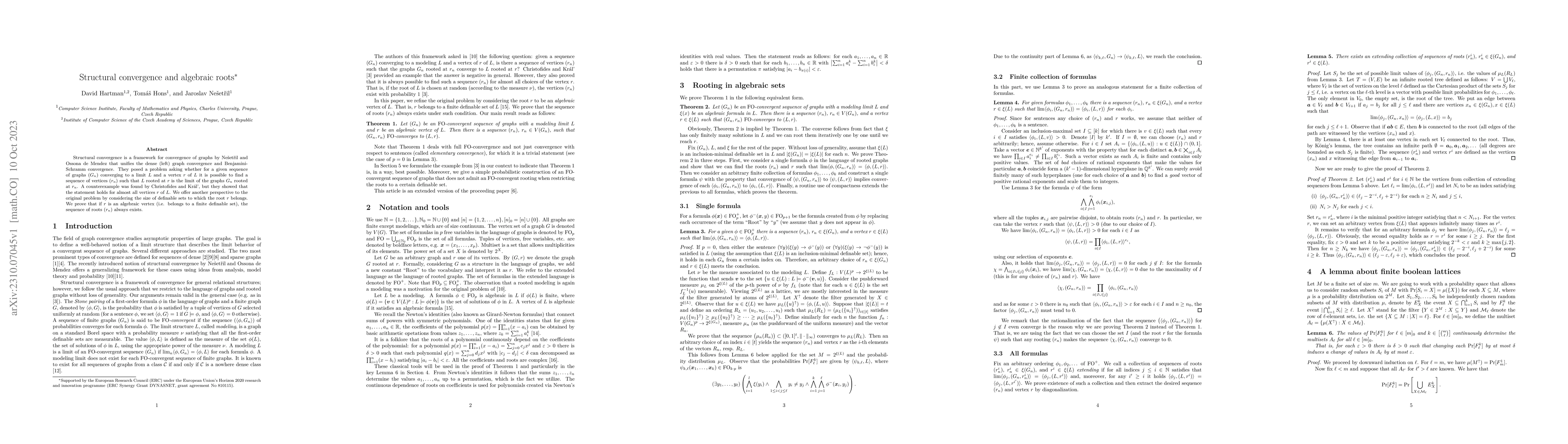 Thumbnail for Structural convergence and algebraic roots