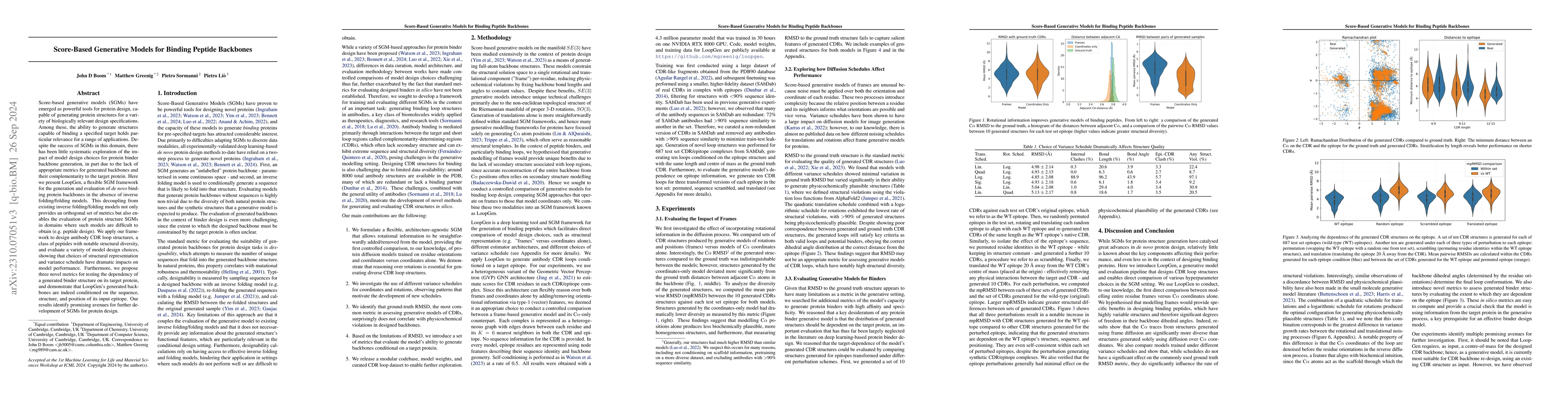 Thumbnail for Score-Based Generative Models for Designing Binding Peptide Backbones