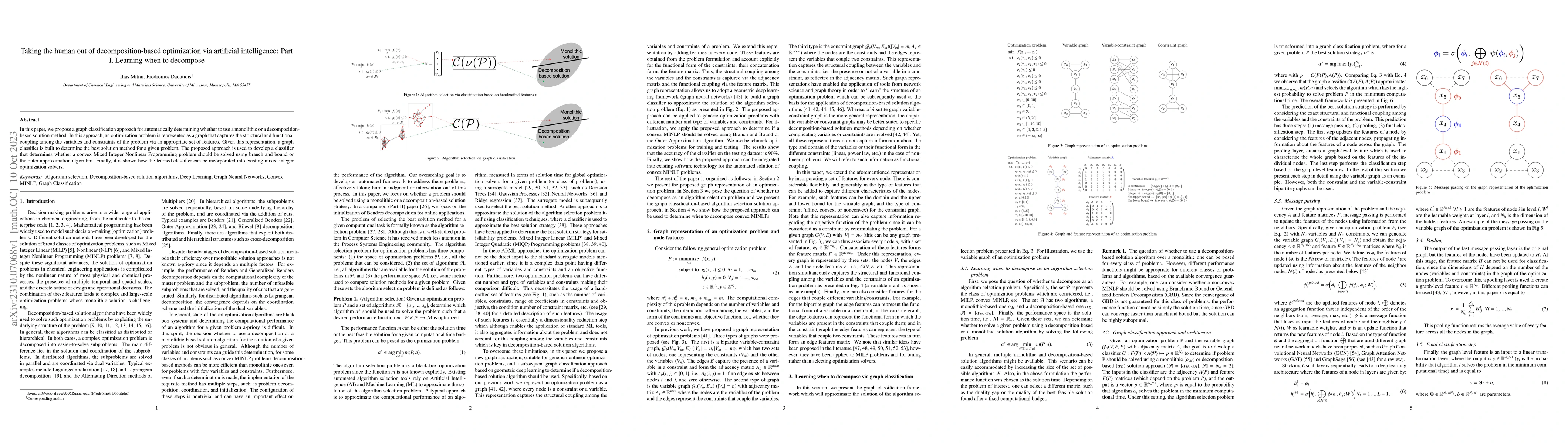 Thumbnail for Taking the human out of decomposition-based optimization via artificial
  intelligence: Part I. Learning when to decompose