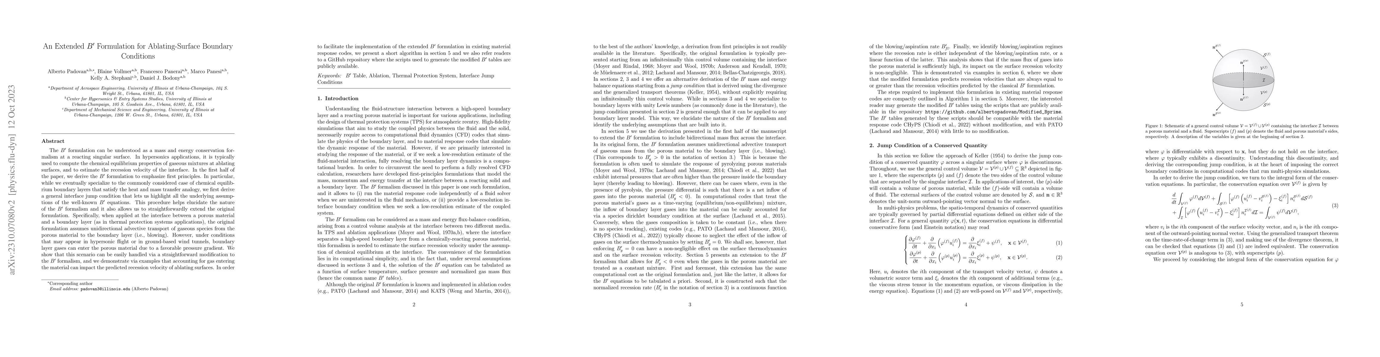 Thumbnail for An Extended B' Formulation for Ablating-Surface Boundary Conditions