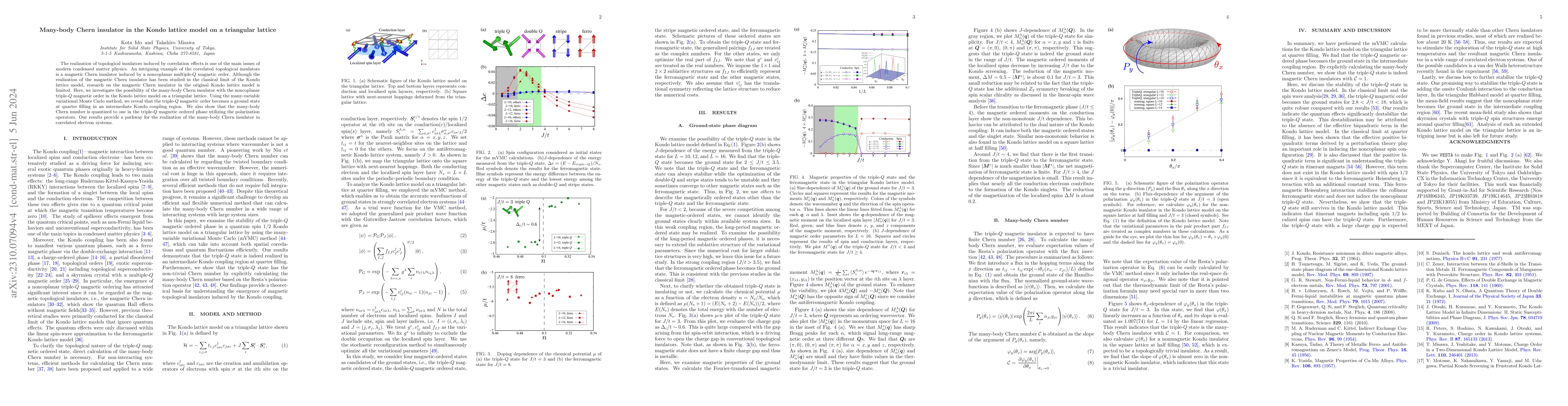 Thumbnail for Many-body Chern insulator in the Kondo lattice model on a triangular
  lattice