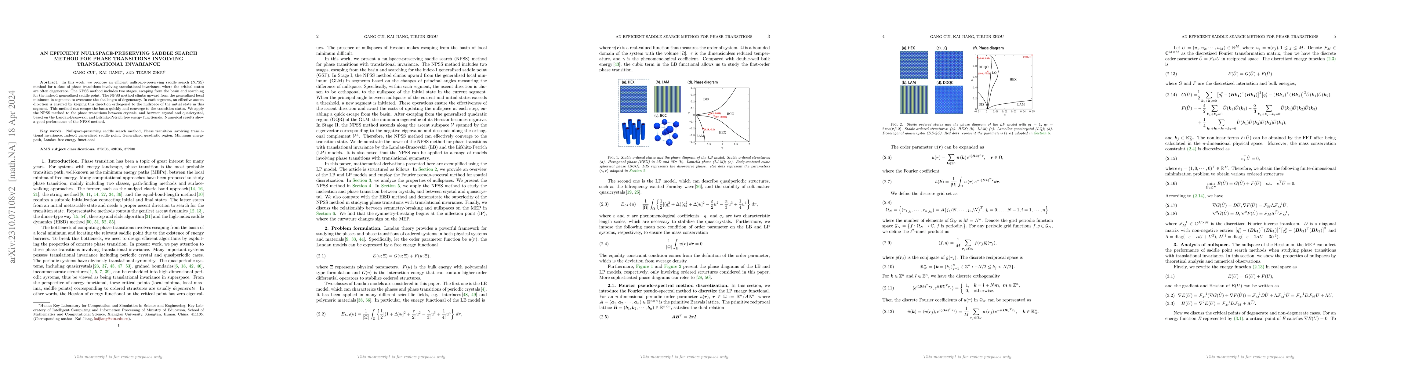 Thumbnail for An efficient saddle search method for ordered phase transitions
  involving translational invariance