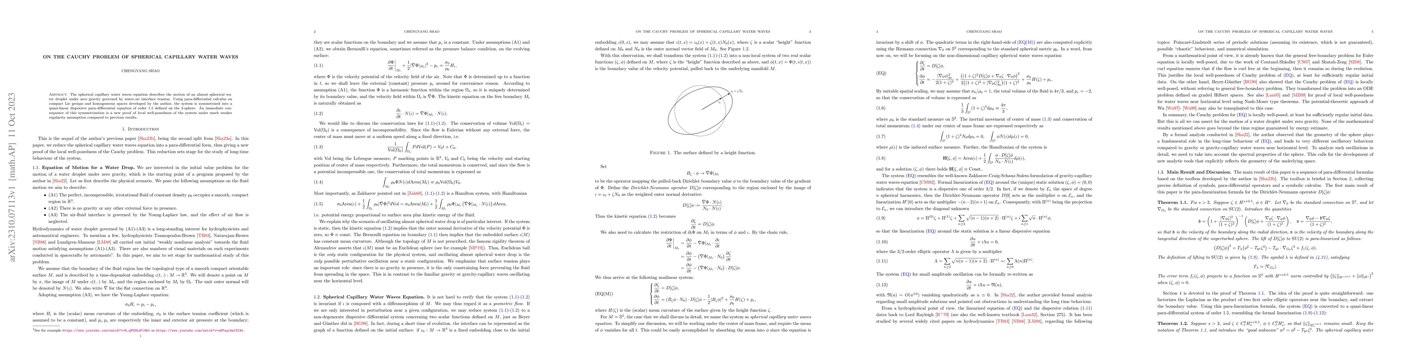 Thumbnail for On the Cauchy Problem of Spherical Capillary Water Waves