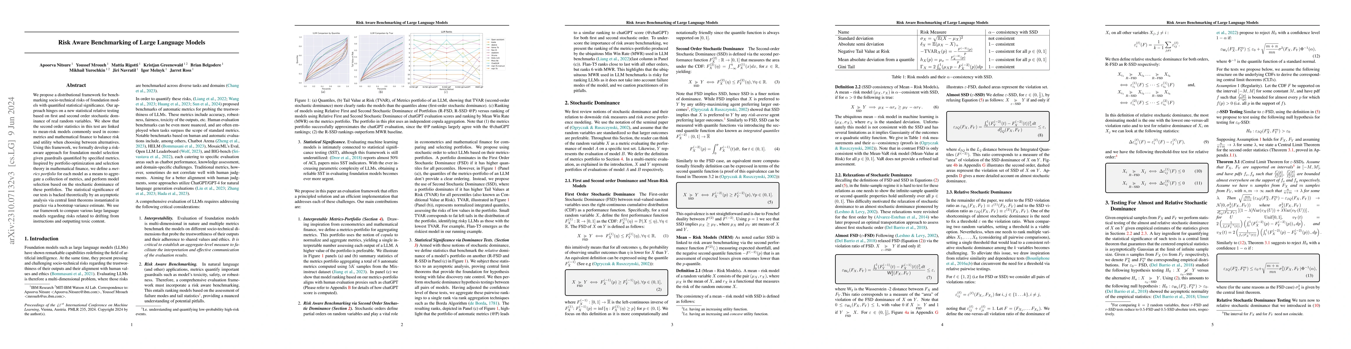 Thumbnail for Risk Aware Benchmarking of Large Language Models