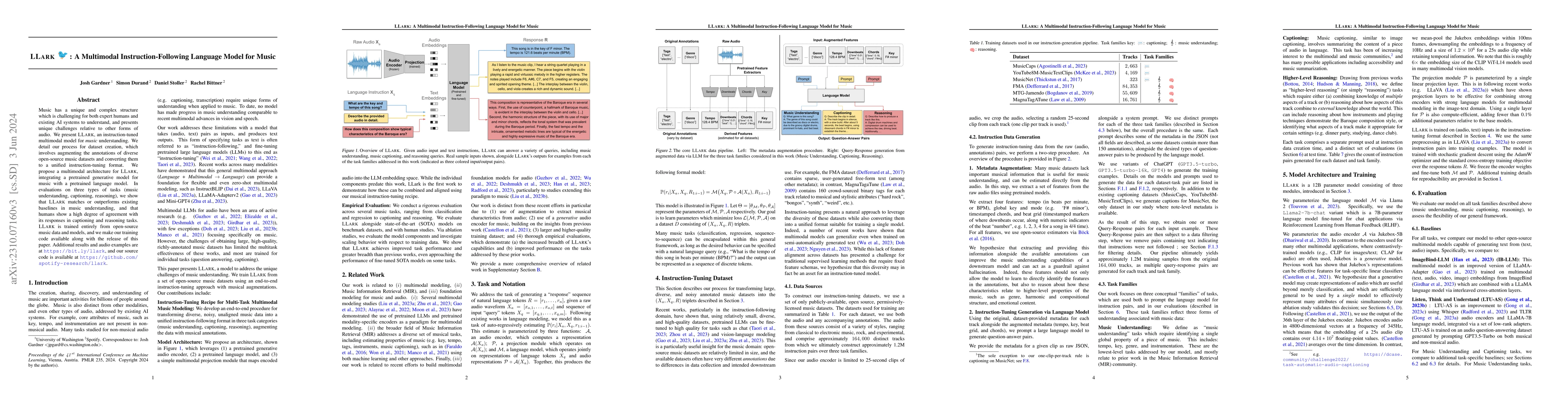 Thumbnail for LLark: A Multimodal Instruction-Following Language Model for Music
