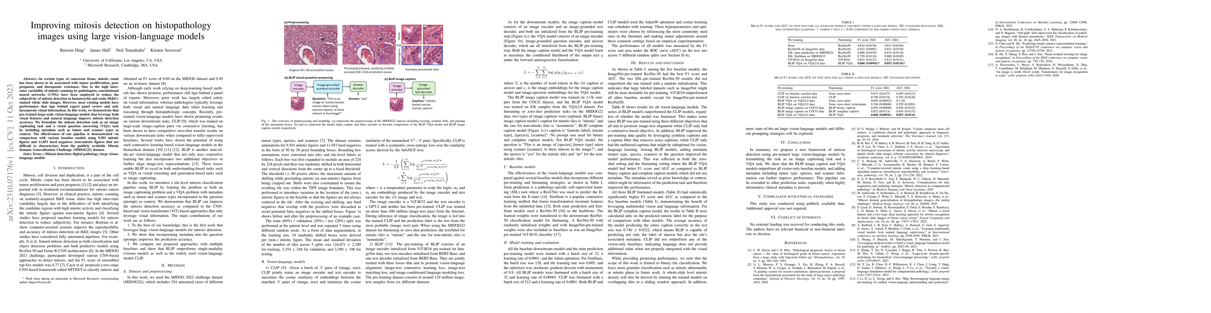 Thumbnail for Improving mitosis detection on histopathology images using large
  vision-language models