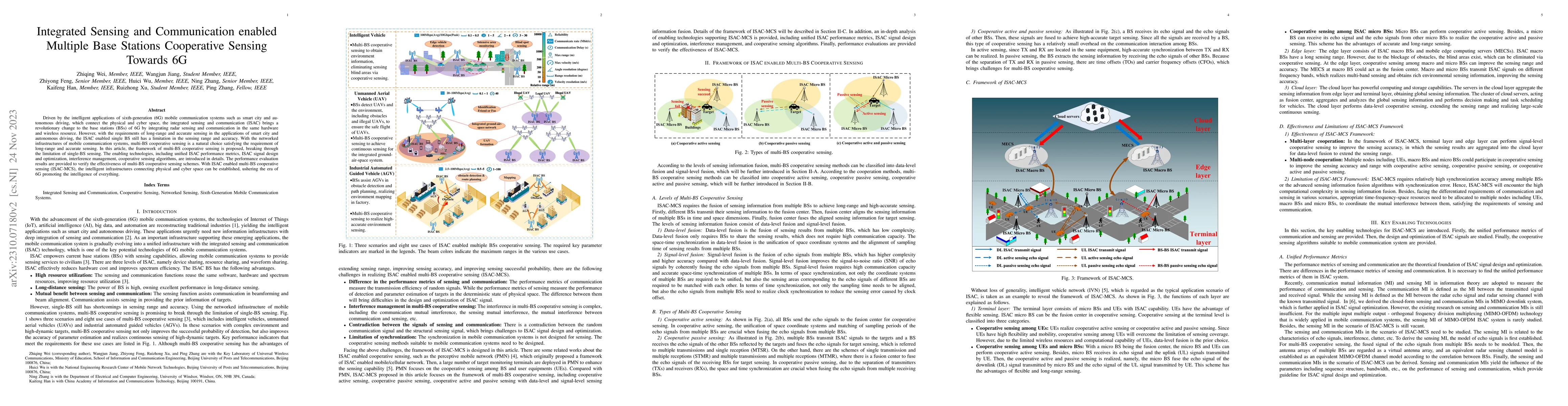 Thumbnail for Integrated Sensing and Communication enabled Multiple Base Stations
  Cooperative Sensing Towards 6G