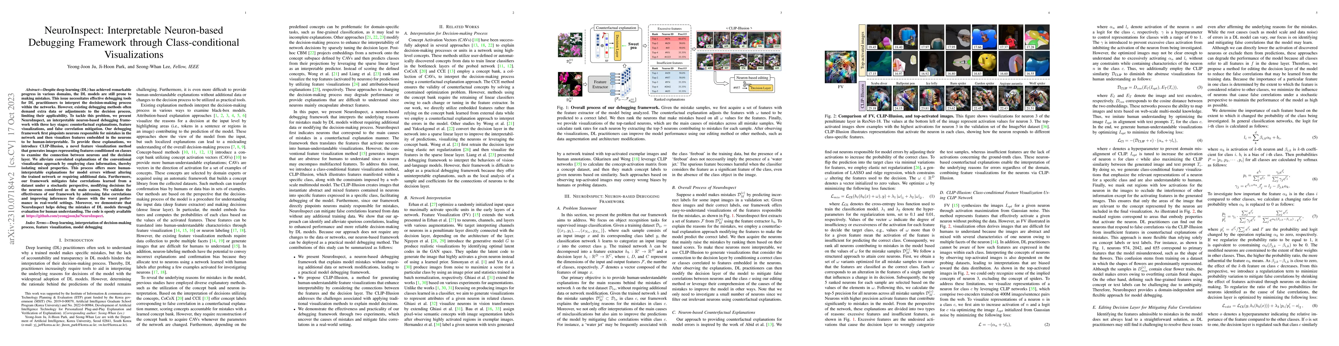 Thumbnail for NeuroInspect: Interpretable Neuron-based Debugging Framework through
  Class-conditional Visualizations